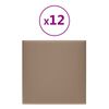 vidaXL N&aacute;stěnn&eacute; panely 12 ks cappuccino 30 x 30 cm uměl&aacute; kůže 1,08 m&sup2;