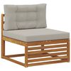 vidaXL Venkovn&iacute; pohovkov&aacute; souprava 4 Kus Př&iacute;rodn&iacute; a světle &scaron;ed&aacute;