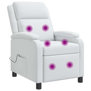vidaXL Mas&aacute;žn&iacute; polohovac&iacute; křeslo B&iacute;l&aacute; Textil