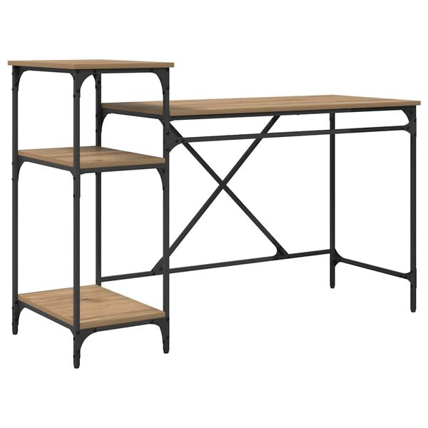 vidaXL Stůl Artisanov&yacute; dub 135 x 50 x 90 cm kompozitn&iacute; dřevo