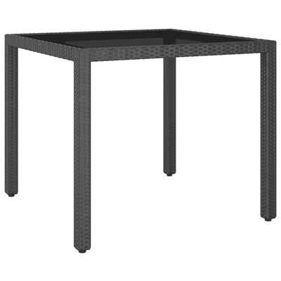 vidaXL Zahradní stolek černý 90 x 90 x 75 cm polyratan