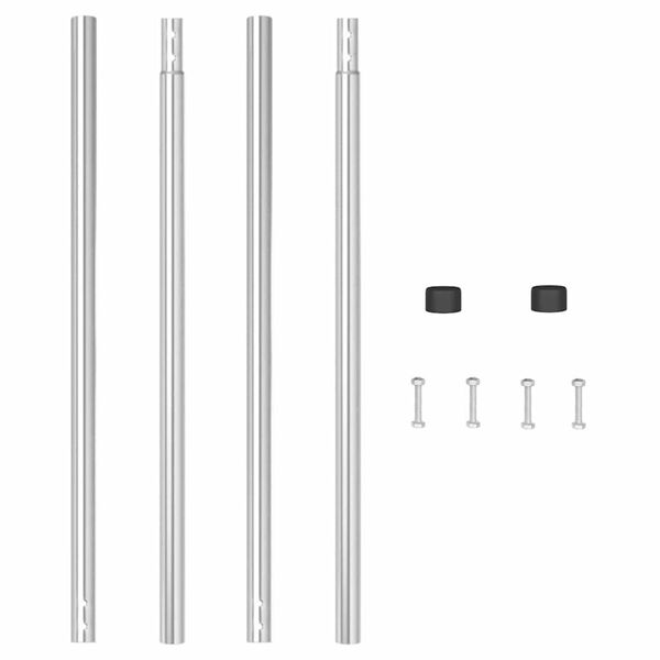 vidaXL Plotové sloupky 2 pcs Stříbrná Práškově lakovaná ocel