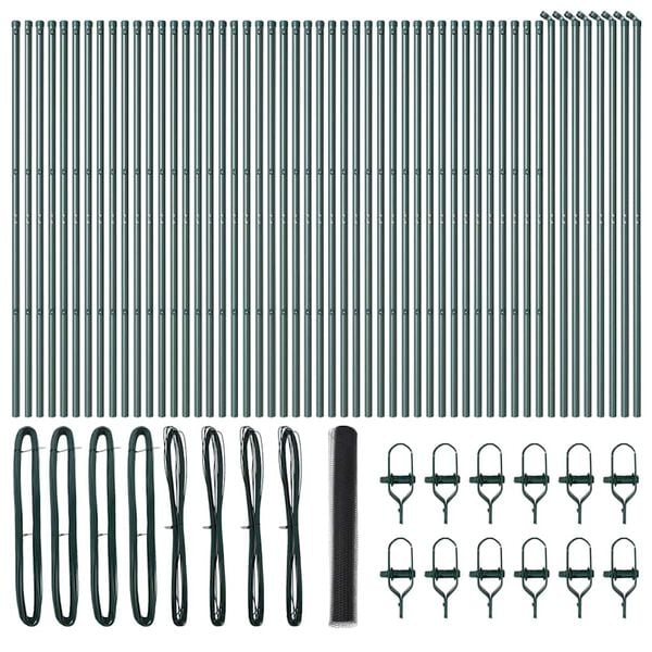 vidaXL Plotov&yacute; sloupek. &Scaron;ed&aacute; 100 x 1,2 m (50 mm s&iacute;ť) Ocel a PVC