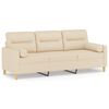 vidaXL 3m&iacute;stn&aacute; pohovka s pol&scaron;t&aacute;ři kr&eacute;mov&aacute; 180 cm textil