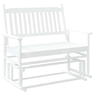 vidaXL Lavice glider b&iacute;l&aacute; 118 x 70 x 104,5 cm masivn&iacute; topolov&eacute; dřevo