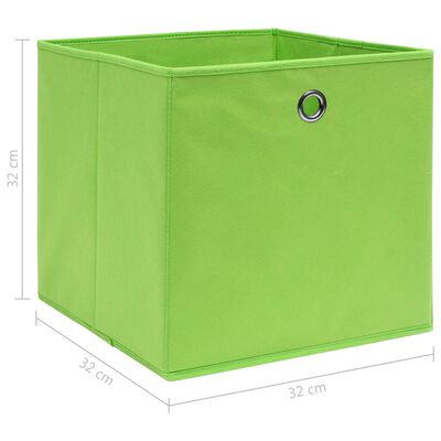 vidaXL Úložné boxy 4 ks zelené 32 x 32 x 32 cm textil