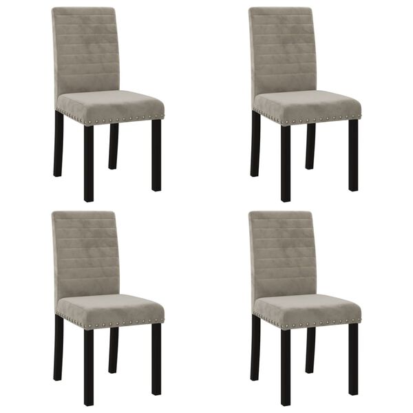 vidaXL J&iacute;deln&iacute; židle 4 ks světle &scaron;ed&eacute; samet