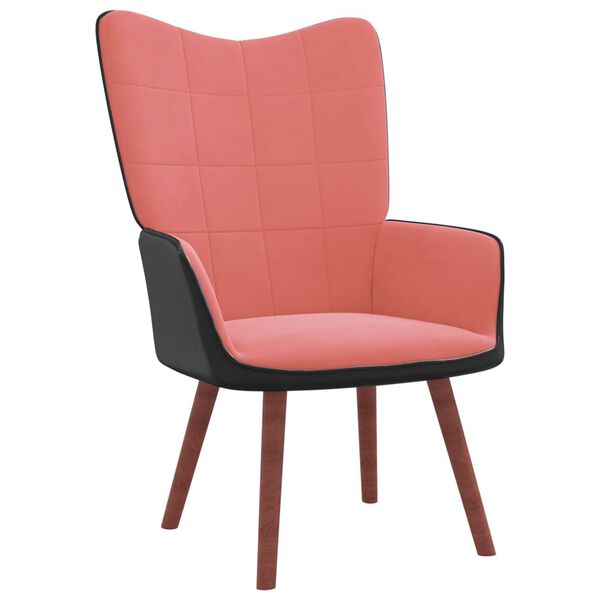 vidaXL Relaxačn&iacute; křeslo růžov&eacute; samet a PVC