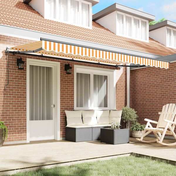 vidaXL Budsorovateln&eacute; zastře&scaron;en&iacute; Žlut&aacute; a b&iacute;l&aacute; 350 x 200 cm