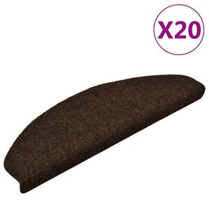 vidaXL Schodov&eacute; rohože samolepic&iacute; 20 ks 65 x 21 x 4 cm hněd&eacute;, půlkulat&eacute;, velk&eacute;