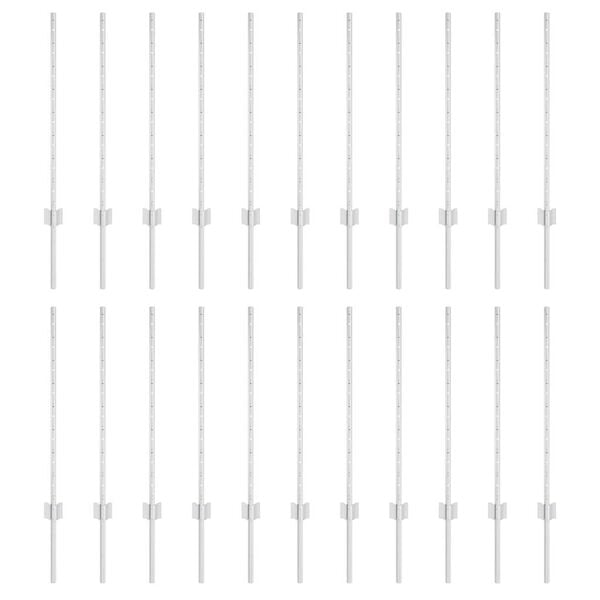 vidaXL Plotov&yacute; sloupek. 22 pcs Stř&iacute;brn&aacute; 120 cm Ocel