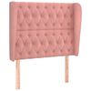 vidaXL Čelo postele typu u&scaron;&aacute;k růžov&eacute; 93 x 23 x 118/128 cm samet