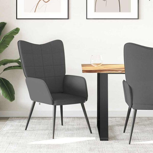 vidaXL Relaxačn&iacute; židle tmavě &scaron;ed&aacute; textil