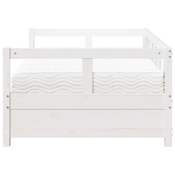 vidaXL V&aacute;lenda s matrac&iacute; b&iacute;l&aacute; 90 x 200 cm masivn&iacute; borovice