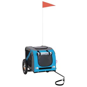 vidaXL Voz&iacute;k za kolo pro psa modr&yacute; a &scaron;ed&yacute; oxfordsk&aacute; tkanina a železo