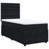vidaXL Box spring postel s matrac&iacute; čern&aacute; 90x200 cm samet