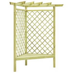 vidaXL Rohov&aacute; pergola s lavic&iacute; 130x130x197 cm impregnovan&aacute; borovice