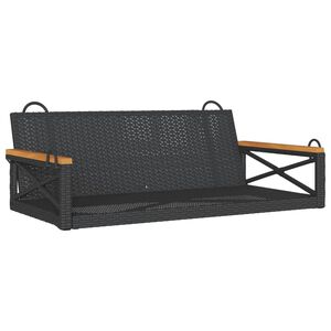 vidaXL Houpac&iacute; lavice čern&aacute; 109 x 62 x 40 cm polyratan