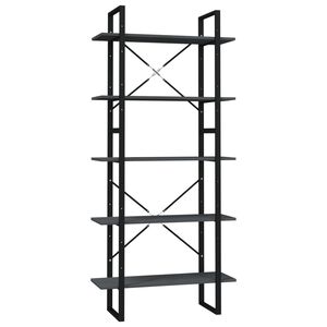 vidaXL Knihovna s 5 policemi &scaron;ed&aacute; 80 x 30 x 175 cm borov&eacute; dřevo