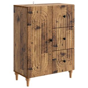 vidaXL Serv&iacute;rovac&iacute; skř&iacute;ň se z&aacute;suvkou Star&eacute; dřevo 66 x 34,5 x 90 cm