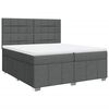 vidaXL Box spring postel s matrac&iacute; tmavě &scaron;ed&aacute; 200x200 cm textil