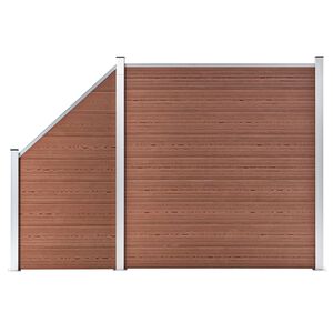 vidaXL Plotov&aacute; sada z WPC 1 čtvercov&yacute; + 1 &scaron;ikm&yacute; d&iacute;l 273 x 186 cm hněd&aacute;