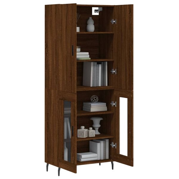 vidaXL Skř&iacute;ň highboard hněd&yacute; dub 69,5 x 34 x 180 cm kompozitn&iacute; dřevo