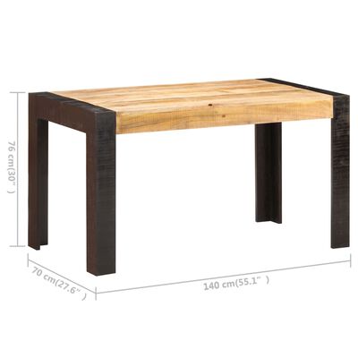 vidaXL Jídelní stůl 140 x 70 x 76 cm masivní hrubé mangovníkové dřevo