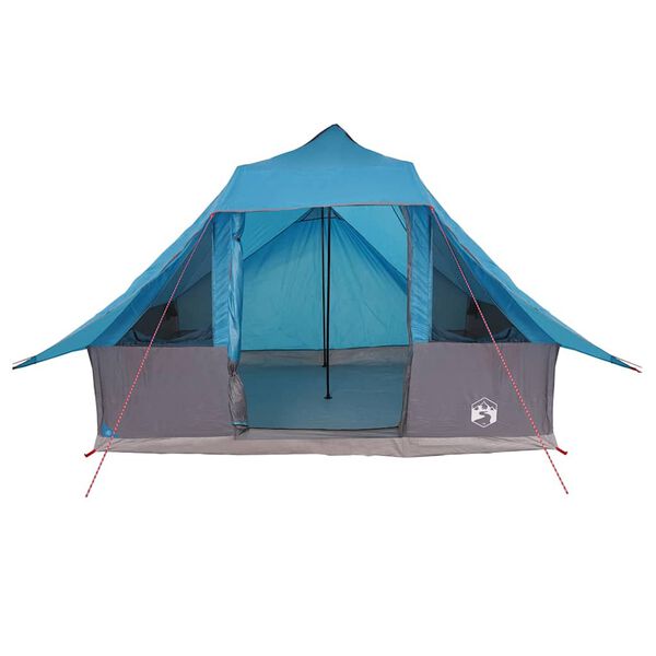 vidaXL Tipi stan se střechou s &uacute;loži&scaron;těm Modr&aacute; 364 x 281 x 257 cm taft