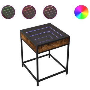 vidaXL Konferenčn&iacute; stolek s Infinity LED kouřov&yacute; dub 40 x 40 x 51 cm