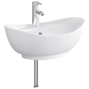 vidaXL Um&yacute;vadlo s bateri&iacute; a odpadem Chrom 59 x 35 x 21 cm Keramika