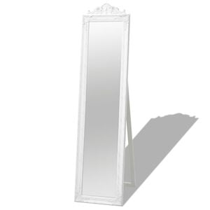vidaXL Volně stoj&iacute;c&iacute; zrcadlo barokn&iacute; styl 160 x 40 cm b&iacute;l&eacute;
