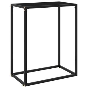 vidaXL Konzolov&yacute; stolek čern&yacute; 60 x 35 x 75 cm tvrzen&eacute; sklo