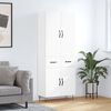 vidaXL Skř&iacute;ň highboard b&iacute;l&aacute; 69,5 x 34 x 180 cm kompozitn&iacute; dřevo