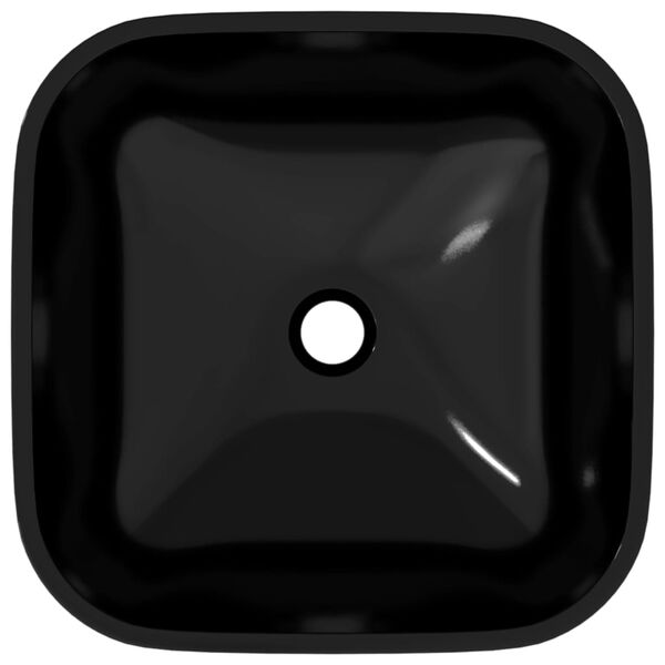 vidaXL Umyvadlo sklo 42 x 42 x 14 cm čern&eacute;