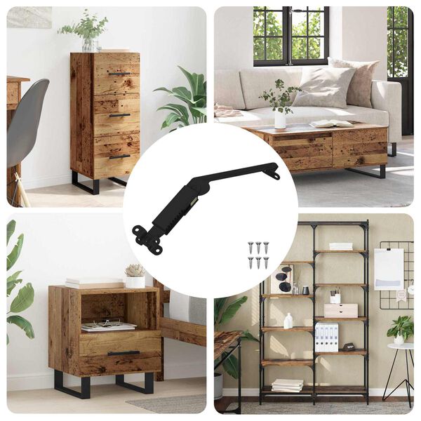 vidaXL Klapa pro podporu v&iacute;ka 12 pcs Čern&aacute; 192 x 32 x 50 mm Ocel