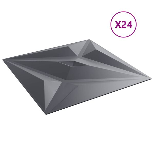 vidaXL N&aacute;stěnn&eacute; panely Hvězda 24 pcs Hvězdov&aacute; &scaron;ed&aacute; 50 x 50 cm XPS pěna