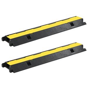 vidaXL Kabelov&eacute; ochrann&eacute; mosty 2 ks 1 kan&aacute;lek gumov&eacute; 100 cm