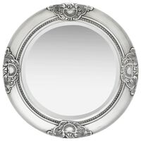 vidaXL Nástěnné zrcadlo barokní styl 50 cm stříbrné