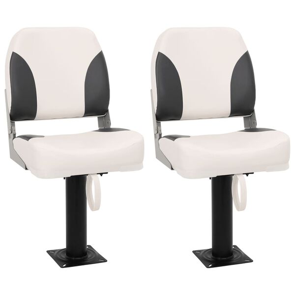 vidaXL Skl&aacute;dac&iacute; lodn&iacute; sedadla, 2 kusy, n&iacute;zk&eacute; opěradlo