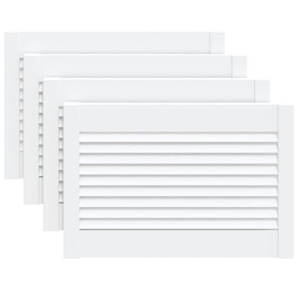 vidaXL Lamelov&eacute; dveře 4 ks masivn&iacute; borov&eacute; dřevo b&iacute;l&eacute; 39,5 x 59,4 cm