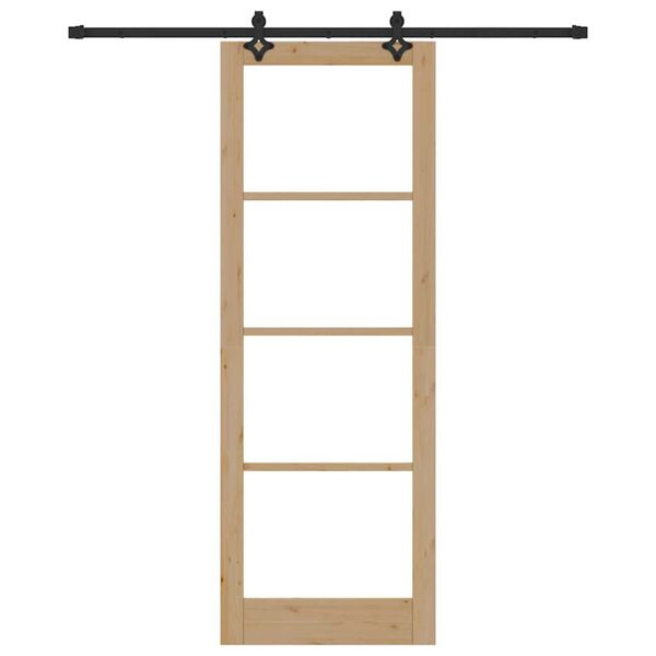 vidaXL Posuvn&eacute; dveře ORKDAL Přirozen&aacute; a čern&aacute; 83 x 232 cm