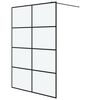 vidaXL Sprchov&aacute; z&aacute;stěna walk-in čern&aacute; 140 x 195 cm ml&eacute;čn&eacute; ESG sklo