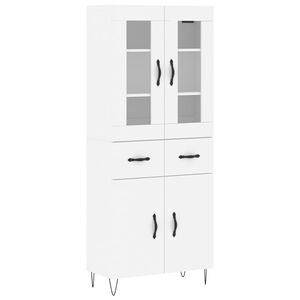 vidaXL Skř&iacute;ň highboard b&iacute;l&aacute; 69,5 x 34 x 180 cm kompozitn&iacute; dřevo