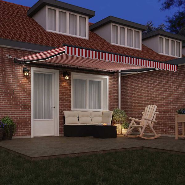 vidaXL Pl&aacute;tno pro mark&yacute;zu s Červen&aacute; a B&iacute;l&aacute; 400 &times; 300 cm Polyester