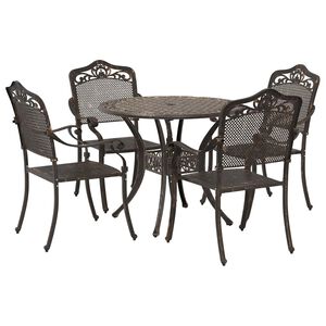 vidaXL Zahradn&iacute; j&iacute;deln&iacute; souprava 5 pcs Bronzov&aacute; Hlin&iacute;k