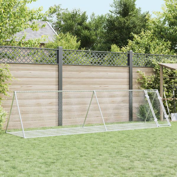 vidaXL Kr&aacute;l&iacute;k&aacute;rna stř&iacute;brn&aacute; 400 x 105 x 91 cm pozinkovan&aacute; ocel