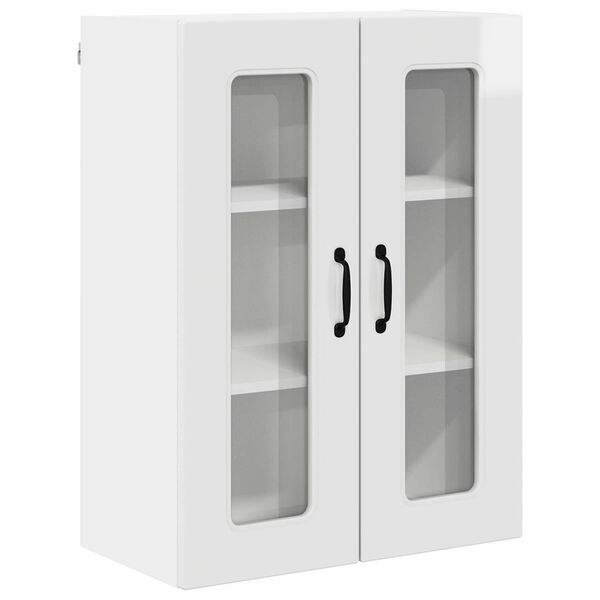 vidaXL Kuchyňsk&aacute; skř&iacute;ň Kalmar Vysoce leskl&aacute; b&iacute;l&aacute; 60 x 31 x 80 cm