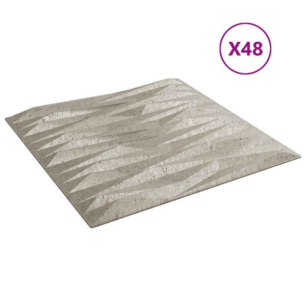 vidaXL N&aacute;stěnn&eacute; panely 48 pcs Kamenn&yacute; beton 50 x 50 cm XPS pěna