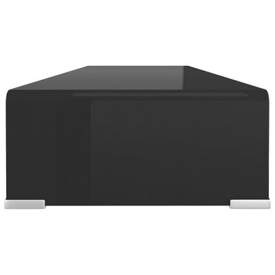 vidaXL TV stolek / podstavec na monitor sklo černý 100x30x13 cm